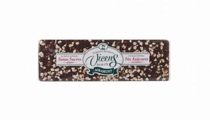 nougat de chocolat amer aux noisettes avec dulcorants 80gr