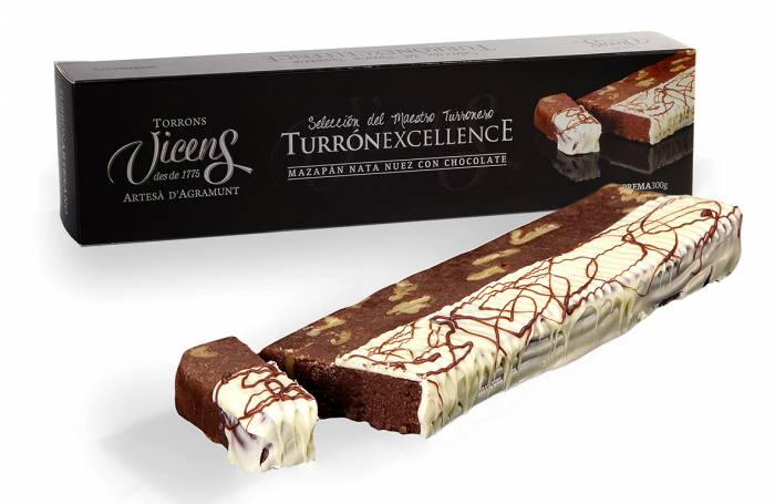 marzipan walnut cream nougat with white chocolate 300g excellence