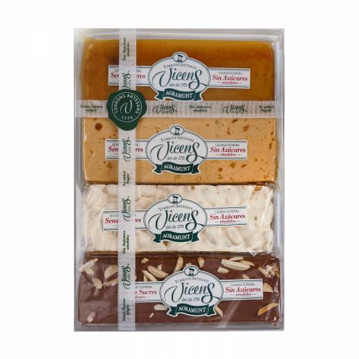 4 artisanal nougats box with sweeteners 80gr