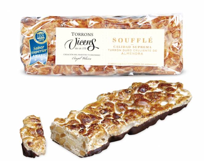 hard almond souffl nougat with chocolate base 300g