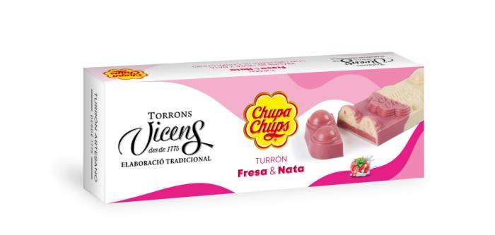 turrn chupa chups de fresa y nata en estuche 150g