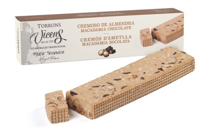 turrn cremoso de almendra con macadamia y chocolate 300g estuche